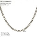 Collier chaîne gourmette en acier inoxydable argenté de 5mm pour hommes et femmes, 60cm - Largeur 5MM - Longueur 60CM - Couleur Acier (SN712S)