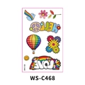 Tatouage temporaire imperméable avec oiseau arc-en-ciel, fleurs et symboles de paix - WS-C468/Oiseau Arc-en-ciel