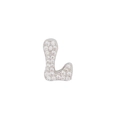 Silver letter L pendant charm with sparkling cubic zirconia for DIY jewelry making - Letter L Pendant