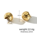 Details zu 23mm goldenen Wassertropfen-Ohrringen mit Hammerschlag-Textur und 22,6g Gewicht - Gold Gehämmert Textur Halbkugel