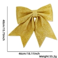 Detail view of a large gold glitter bow with dimensions 46x40cm for Christmas decoration - Size 1 (46x40cm) / Gold