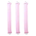 Three-piece pink velvet heatless hair curlers with metal buckles on white background - 3 Pieces Set / Pink