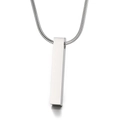Minimalist silver stainless steel bar pendant necklace with a sleek snake chain on white - Steel Color With Chain