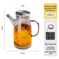 Dispensador de aceite de cristal gris 600ml con tapa inox y base antideslizante - 600ml / Gris Translúcido
