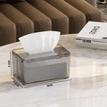 Modern grey translucent acrylic tissue box with elegant gold rim and minimalist design - Smoke Grey (Small)