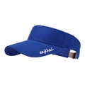 Visera solar azul transpirable con bordado de letras blancas para deportes al aire libre - Ajustable / Azul