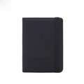 Porta passaporto RFID blu scuro con elastico e copertina in similpelle testurizzata - Nero