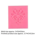 Pink silicone mold with vintage baroque frame relief for DIY fondant and chocolate - Style 3 / Pink