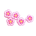 Pink and white flower shaped polymer clay spacer beads for DIY jewelry making - Rose Red Plum Blossom