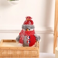 Pupazzo di neve di Natale in peluche con berretto rosso in maglia e sciarpa a righe - Pupazzo di neve / 15*13cm