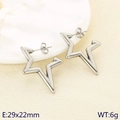 Zilveren geometrische ster oorbellen van roestvrij staal, afmeting 29x22mm en gewicht 6g - Stalen Ster (KE118592-HR)