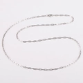 Silver paperclip link chain necklace in minimalist design on white background - 70cm / Steel