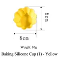 Yellow flower-shaped silicone baking mold for muffins, 8cm diameter and 10g weight - Large Flower Shape-Yellow