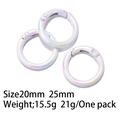 Iridescent pearl finish round spring snap hooks in 20mm and 25mm sizes for DIY jewelry - Plated Pearl White