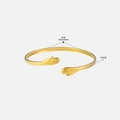 Minimalist 18k gold plated stainless steel hug hand cuff bracelet with adjustable 6cm diameter - Gold Cross Design