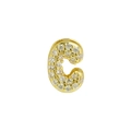 Mini gold zircon letter C bubble pendant with paved sparkling crystals for DIY jewelry - Letter C / Gold
