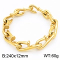 Pulsera de cadena con eslabones en forma de clavo dorado de estilo industrial - Pulsera (24cm) / Dorado