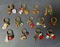 Christmas enamel charms set including Santa and gingerbread man for DIY jewelry making - Select 1 Set - Contact Service to Change Price