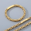 Pulsera bizantina dorada para hombre en acero inoxidable con cierre magnético brillante - Pulsera 22cm / 6mm / Dorado