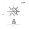 Silberner Schneeflocken-Weihnachtsbaum-Aufsatz mit Glitzer und Federbasis, 230mm Höhe - 15CM / Silber