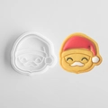 Cartoon Santa Claus cookie mold and colorful frosted biscuit for Christmas baking - Santa Claus C