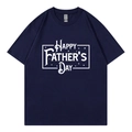 Flat lay of navy blue cotton Father's Day t-shirt with white letter print - XS / Top (English Print-318) / Navy Blue
