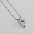 3D bubble letter P pendant necklace in silver finish with sleek snake chain for women - Letter P [Steel]