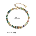 Collar de cuentas multicolores con cadena ajustable de acero inoxidable dorado - Cuentas de Ábaco Verdes