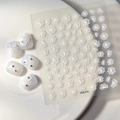 White 5D embossed floral nail stickers with yellow centers and delicate flower patterns - White Embossed Flower Style (FEB-810)