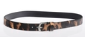 Handmade vintage brown leopard print braided rope belt with faux leather texture for hats - 56-58cm / Brown Leopard Faux Leather Texture Belt (AB27)