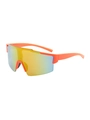 Men's outdoor cycling sunglasses with bright orange frame and colorful mirrored lenses - Orange Frame Red Mirror