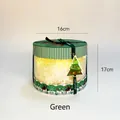 Weihnachtsgeschenkbox mit LED-Licht grün gestreiftem Deckel und Klarsichtgehäuse - Weihnachts-Rentier-Apfelbox - Grün (Mit LED)