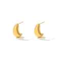 Minimalist matte gold teardrop geometric stud earrings in durable stainless steel - Matte Geometric Teardrop Stud Earrings (E971-GO)