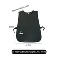 Waterproof dark green art apron for kids aged 10 with adjustable straps and sizing chart - 10-Year-Old Style Vest Apron - Dark Green (Height 120-140cm)