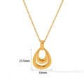 Detailansicht der 18k Gold Doppel-Wassertropfen-Ohrringe mit Maßen von 23,5 mm x 18 mm - Goldene Doppelte Wassertropfen Halskette (TN3216-G)