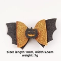 Détail pince à cheveux chauve-souris Halloween avec citrouille, taille 10cm x 5,5cm - Style Orange 3