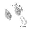 Silver multi-strand snap clasp for DIY jewelry making with dimensions 18.5x7.5mm - D Steel Color