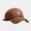 Dark brown cotton baseball cap featuring white 1989 New York embroidered text details - M (56-58cm) / Brown