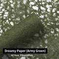 Army green dream paper wrap 50x70cm with irregular fiber mesh texture for flowers - Army Green