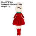 Bambola di Natale in velluto rosso con cappello in pelliccia bianca e fiocco decorativo - Rosso