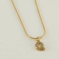 Minimalist gold snake chain necklace featuring a cubic zirconia letter Q pendant - Gold Letter Q (With Chain)
