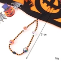 Cinturino per telefono con perline Halloween teschio zucca e fantasma 21cm 16g - Stile Bulbo Oculare Zucca (K3835)