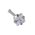 Single 0.8mm stainless steel nose stud featuring a square-cut clear zircon in a 4-prong setting - 0.8x7x3mm / Silver Straight Bar Square Clear Zircon