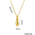 18K gold plated copper gourd pendant necklace with dimensions 14mm by 6mm and 4g weight - Letter I