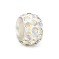 Sparkling white bead with colorful AB rhinestones for DIY bracelet jewelry making - Colorful 1