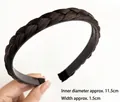 Dunkelbrauner geflochtener Haarreif mit rutschfestem Design für mehr Volumen am Kopf - 1.5cm Schmal / Dunkelbraun