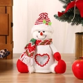 Handgemachte Schneemann-Filztasche für Weihnachtsbonbons mit Herzfenster und Farben - Schneemann