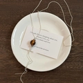 Minimalist snake chain necklace with brown tiger eye stone bead and silver spacer beads - Silver Tiger Eye Round Bead (49#)