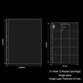 Transparent A4 15-pocket trading card sleeve comparison with 11-hole and 4-hole options - A4 11 Holes 15-Pocket Single-Sided Pages 10 Sheets 98#