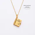 Collana con ciondolo a libro in acciaio inossidabile placcato oro 18 carati Mi Campeon - Stile Figlio Campione Spagnolo Oro (RP022)